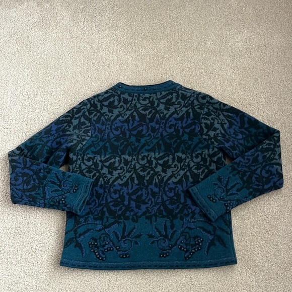 Vintage Pendleton Lambs Wool Sweater Metal Button Cardigan Size Medium - Picture 7 of 8